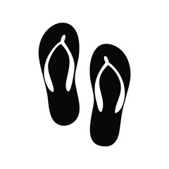 Minimalist Black and White Flip Flop Illustration for Summer Vibes