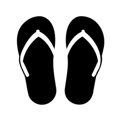 Stylized black and white image of two flip flops, ready for summer