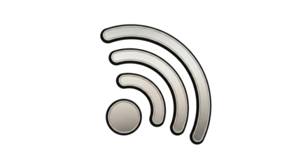 Isolated metallic-style wi-fi symbol on a seamless backdrop representing wireless technology