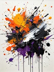 Naklejka premium Vibrant Paint Splatter Explosion Expressing Dynamic Energy