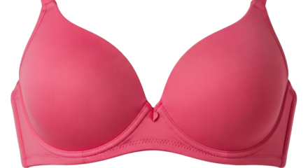Isolated pink bra for women for sale in a store, seamless design and comfortable fit