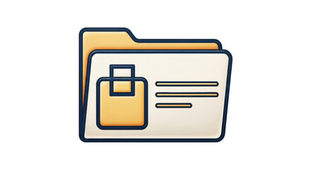 Fototapeta premium Isolated illustration of a file folder, for file sharing, data storage, and digital archive