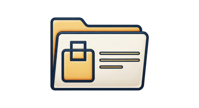 Isolated illustration of a file folder, for file sharing, data storage, and digital archive