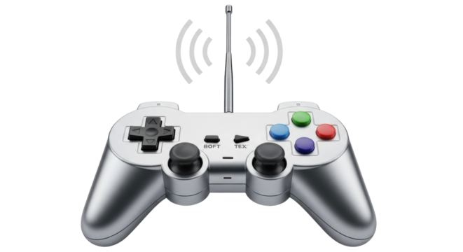 Isolated Wireless Game Controller Accessory with Antenna for Console Entertainment Device