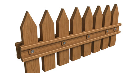 Isolated fence section showcasing wood grain and design style for landscaping and backyard decor