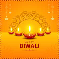 Vector illustration of Happy Diwali social media template