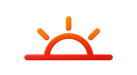 Isolated minimalist sunrise symbol, simple design for app or website icons, ui design element