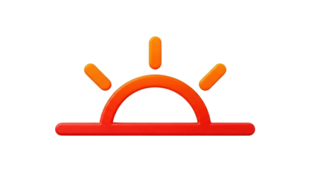 Isolated minimalist sunrise symbol, simple design for app or website icons, ui design element