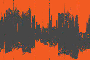 Orange And Charcoal Abstract Texture With Drips For Design, Backgrounds.