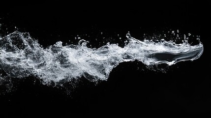 Water splash, black background, ad design