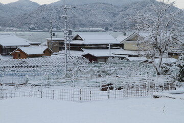 雪の積もった集落 © 博一 玉田