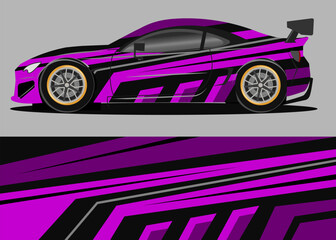 car wrap design with purple color geometry theme