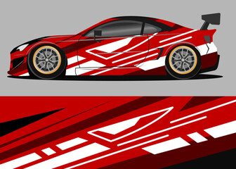 car wrap design with red and white color theme