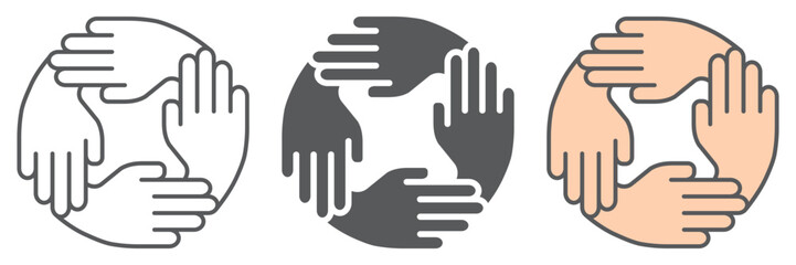 Teamwork icon, business and team, partnership sign, vector graphics, a linear pattern on a white background, eps 10.