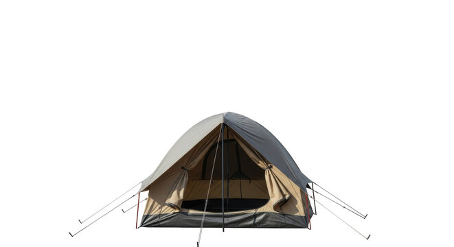 Isolated dome tent, outdoors accommodation for camping, easy to set up, with rainfly, stakes