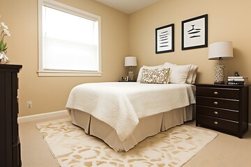 Small spare bedroom minimalist style, clean corners