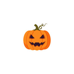 Obraz premium A carved Halloween pumpkin with a spooky face, ready for trick-or-treaters.