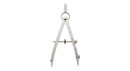 Isolated tool for geometry drawing, math study. Precision compass instrument for circles