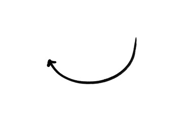 Curved Backward Arrow Hand Drawn Doodle Vector
