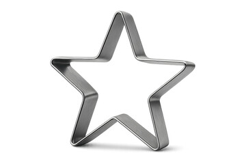 Metal star cookie cutter on transparent background