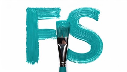 Teal paint letters "FS" with paintbrush