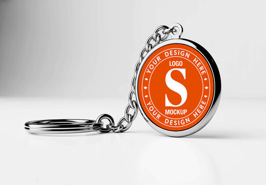 Round Metal Keychain Mockup for Branding