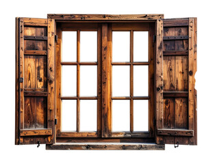 Aged wooden window with shutters (3)