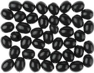 Close-up view of many dark olives