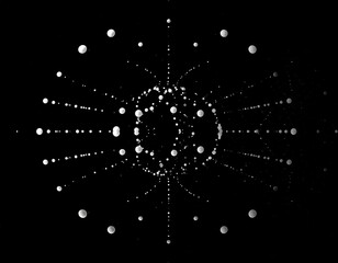 Abstract graphic design, radiating sphere of connected points