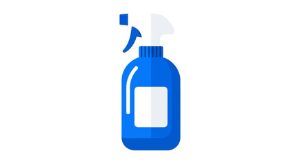 Obraz premium Vector graphic of a blue spray bottle, with a customizable white label