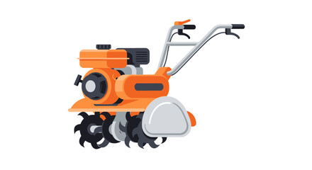 Fototapeta premium Vibrant illustration of agricultural equipment, garden tiller for farm use