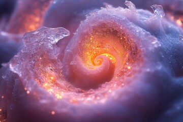 Close-up of a spiral shaped object.