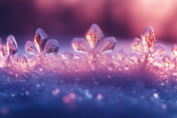 Group of crystals gleaming on a table.