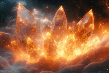 Fire blazing brightly against a pitch-black sky.