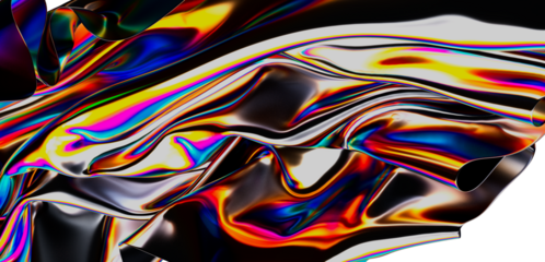 Colorful iridescent abstract fluid background in a wave form, perfect for modern digital art, and website designs. High resolution 3d render.