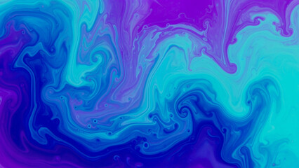 Electric Blue Purple Ink Swirl Liquid Abstract Background