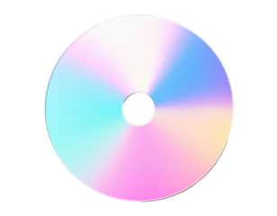 Pastel-colored disc, holographic effect