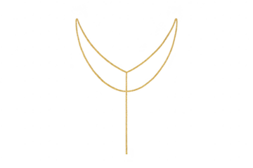 Abstract golden brown Y-shape graphic, isolated on transparent background.