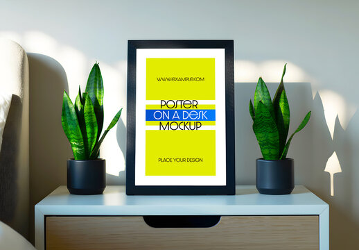 Desk Poster Frame Mockup
