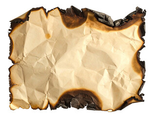 Crumpled, burnt paper texture