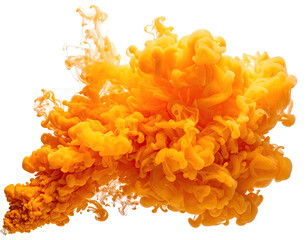 Vibrant orange ink explosion in fluid motion