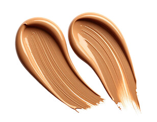 Two swirled strokes of light beige foundation