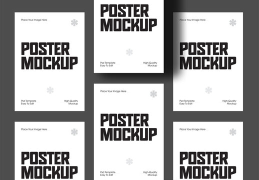 Minimalist Poster Mockup Grid Set