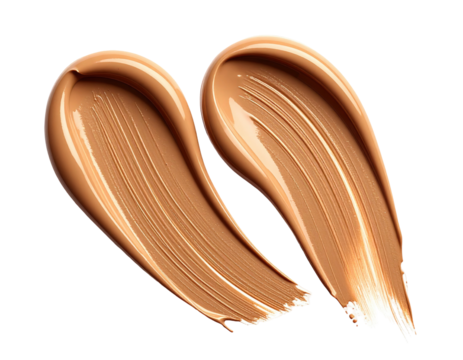 Two swirled strokes of light beige foundation