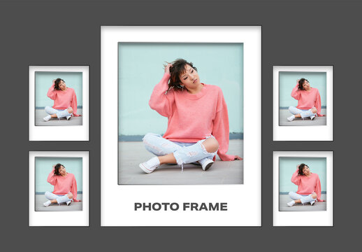 Modern Polaroid Photo Frame Mockup Set