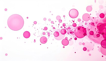 Abstract pink circles on white background