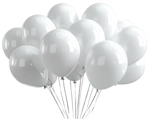 Cluster of glossy white balloons (2)