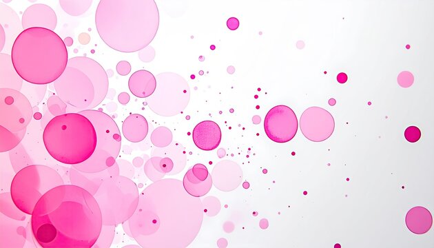 Abstract, translucent pink circles on white background - Powered by Adobe