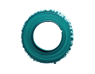 Teal circular brushstroke design