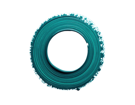 Teal circular brushstroke design